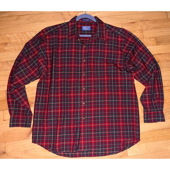 Vintage Pendleton Sir Pendleton Wool Shirt XL Red Green MacDougall Tartan Plaid - Picture 1 of 7